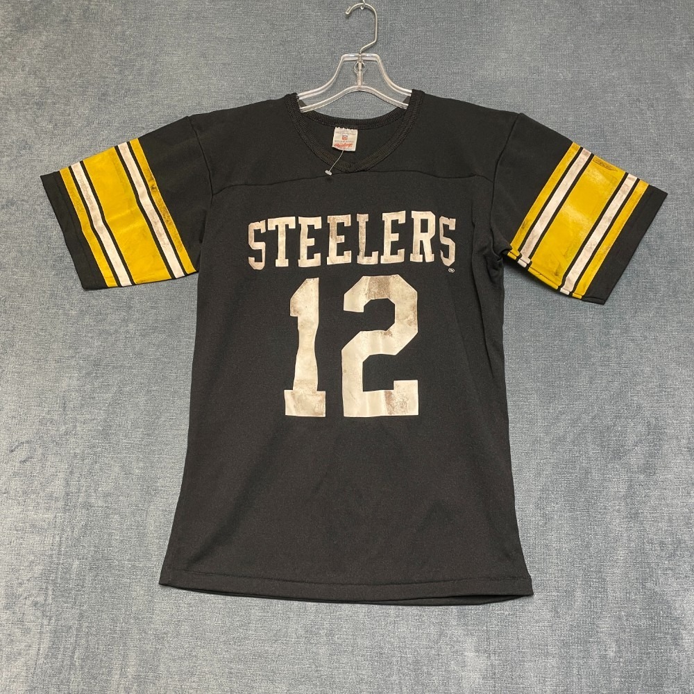 VTG 70's Pittsburgh Steelers Jersey Adult M 38-40 Black Rawlings Football NFL